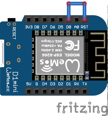 Wemos D1 connessione per Deep Sleep